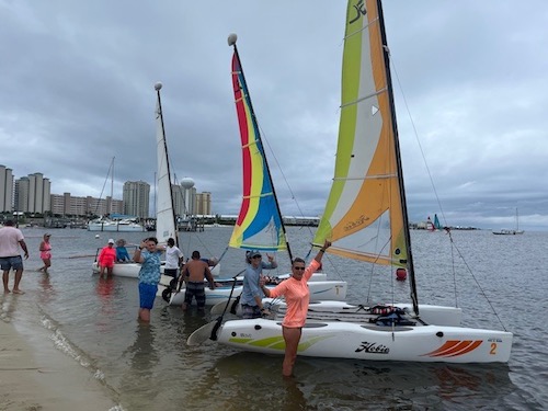 sailboats on beach