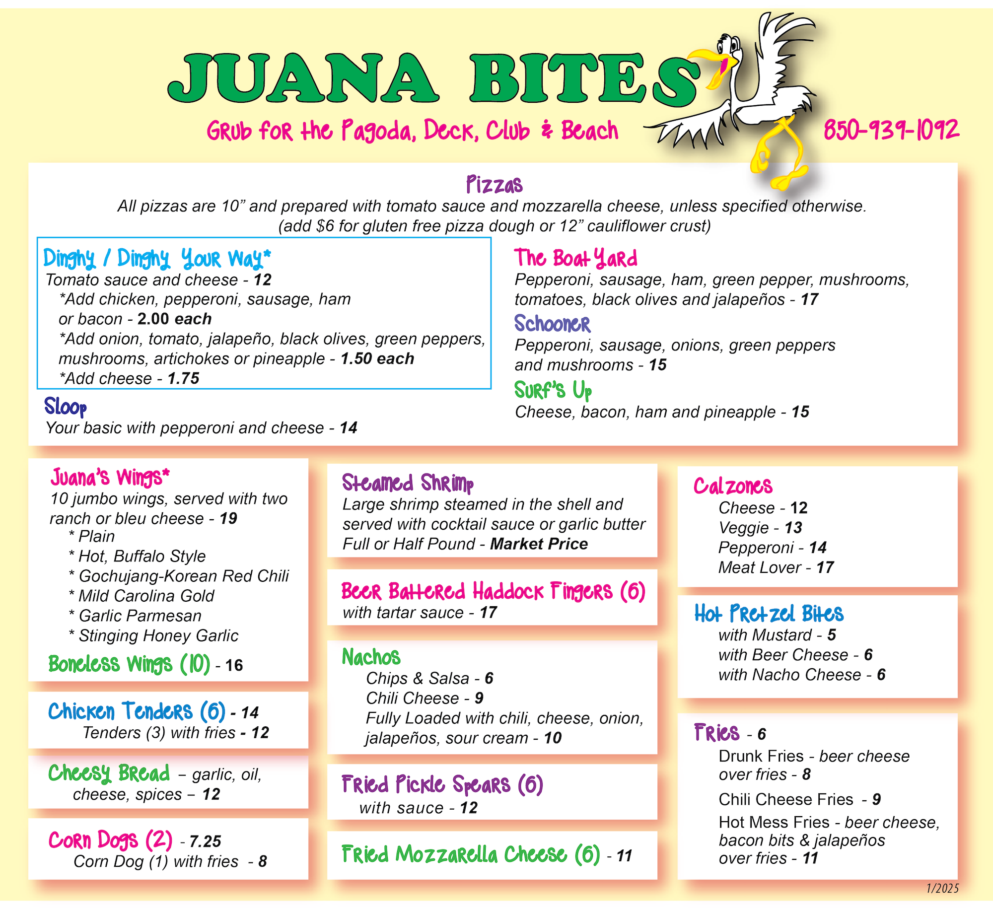 Juana Bites Menu